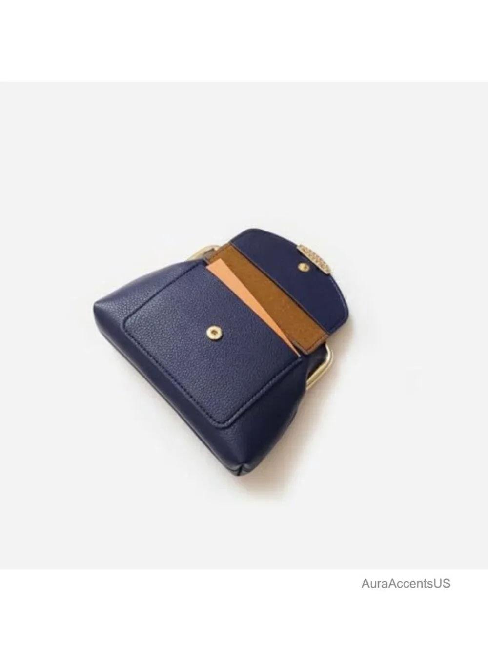 Genuine Leather Kiss Lock Coin Purse with Card Slot Large Capacity